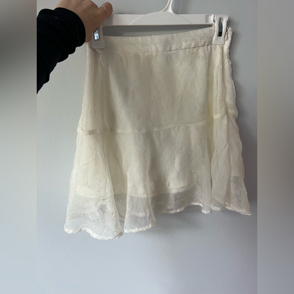 altar’d state white lace mini skirt